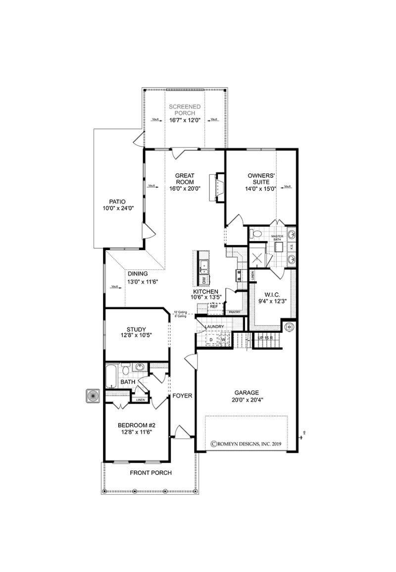 First floor of the available Hadley homeplan at Echols Farm in Hiram GA